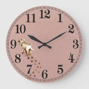 Dog Paw Prints (Large) Wall Clock Große Wanduhr