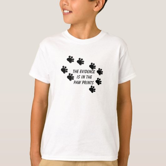 Dog Paw Prints mit Niedlichem Sprichwort T-Shirt (Vorderseite)