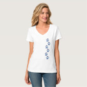 Dog paw prints mixed media collage art new puppy T-Shirt (Vorderseite Vollansicht)