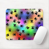 Dog Paw Prints Mousepad (Mit Mouse)