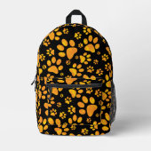 Dog Paw Prints Orange Bedruckter Rucksack (Vorderseite)