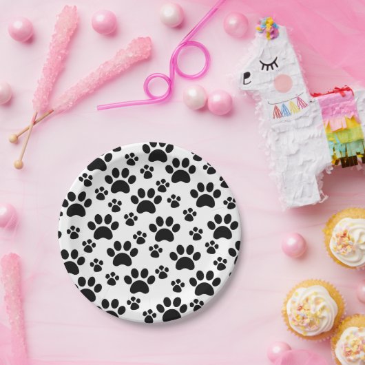 Dog Paw Prints Pappteller (Party)