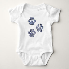 Dog Paw Prints - Portugiesische Tiles Baby Strampler
