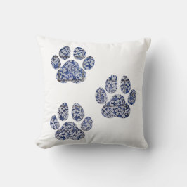 Dog Paw Prints - Portugiesische Tiles Kissen