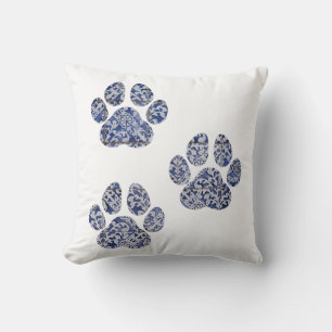 Dog Paw Prints - Portugiesische Tiles Kissen