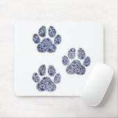 Dog Paw Prints - Portugiesische Tiles Mousepad (Mit Mouse)