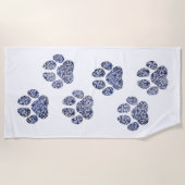 Dog Paw Prints - Portugiesische Tiles Strandtuch (Vorderseite)