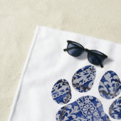 Dog Paw Prints - Portugiesische Tiles Strandtuch (Beispiel)