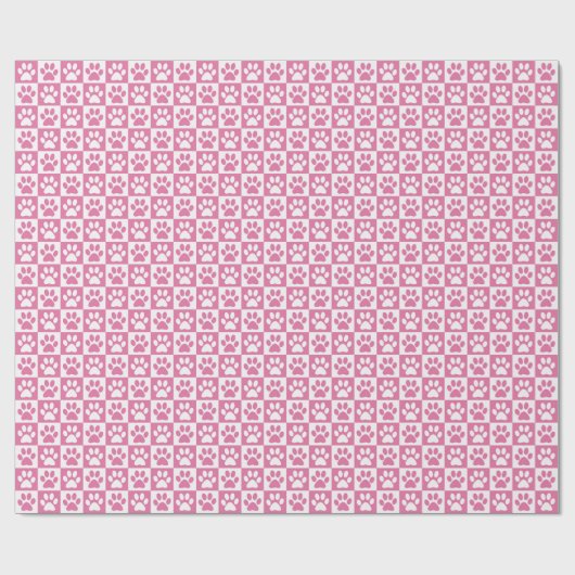 Dog Paw Prints rosa und weiß Geschenkpapier (Flach)