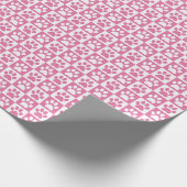 Dog Paw Prints rosa und weiß Geschenkpapier (Ecke)