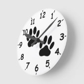 Dog Paw Prints Runde Wanduhr (Winkel)