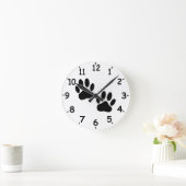 Dog Paw Prints Runde Wanduhr (Zuhause)