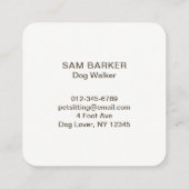 Dog Paw Prints Square | Sitzplatz für Haustiere |  Quadratische Visitenkarte (Rückseite)