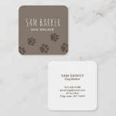 Dog Paw Prints Square | Sitzplatz für Haustiere |  Quadratische Visitenkarte (Vorne/Hinten)