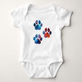 Dog Paw Prints - Tinte in Wasser Baby Strampler