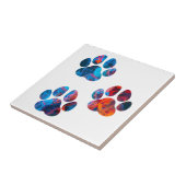 Dog Paw Prints - Tinte in Wasser Fliese (Seite)
