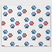 Dog Paw Prints - Tinte in Wasser Geschenkpapier (Flach)