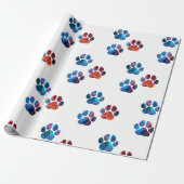 Dog Paw Prints - Tinte in Wasser Geschenkpapier (Ungerollt)