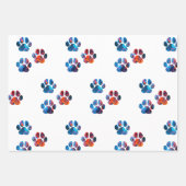 Dog Paw Prints - Tinte in Wasser Geschenkpapier Set (Vorderseite)
