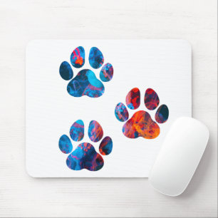 Dog Paw Prints - Tinte in Wasser Mousepad