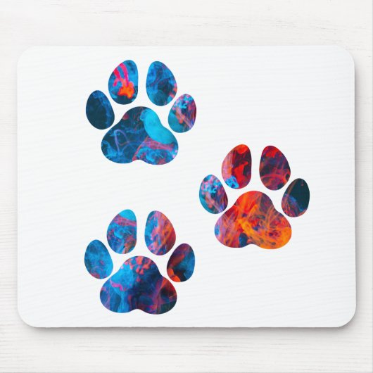 Dog Paw Prints - Tinte in Wasser Mousepad (Vorne)