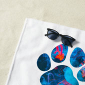 Dog Paw Prints - Tinte in Wasser Strandtuch (Beispiel)