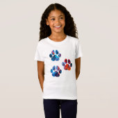 Dog Paw Prints - Tinte in Wasser T-Shirt (Vorne ganz)