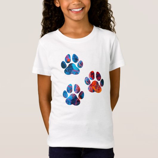 Dog Paw Prints - Tinte in Wasser T-Shirt (Vorderseite)