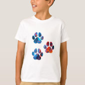 Dog Paw Prints - Tinte in Wasser T-Shirt (Vorderseite)