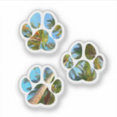 Dog Paw Prints - Tropische Palmen Aufkleber (Vorderseite)