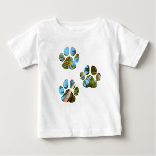 Dog Paw Prints - Tropische Palmen Baby T-shirt
