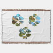 Dog Paw Prints - Tropische Palmen Decke (Vorderseite)