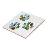 Dog Paw Prints - Tropische Palmen Fliese (Seite)