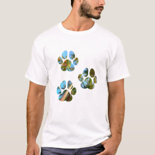 Dog Paw Prints - Tropische Palmen T-Shirt