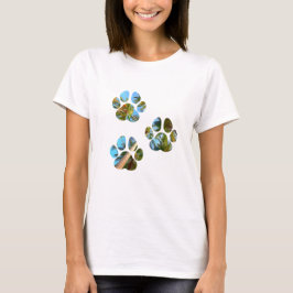 Dog Paw Prints - Tropische Palmen T-Shirt