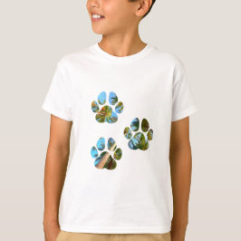 Dog Paw Prints - Tropische Palmen T-Shirt