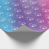 Dog Paw Prints und Herz Geschenkpapier (Ecke)