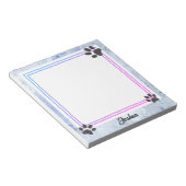 dog paw prints watercolor design personalized  notizblock (angewinkelt)