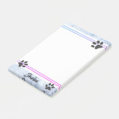 dog paw prints watercolor design personalized  post-it klebezettel (angewinkelt)