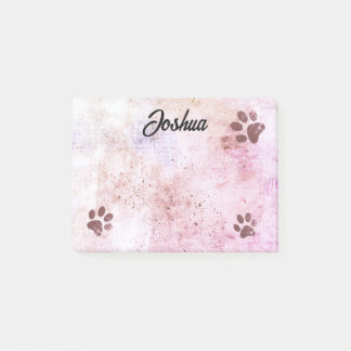 dog paw prints watercolor design personalized  post-it klebezettel