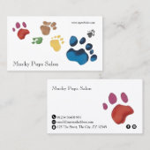 Dog Paw Prints werden farbig Visitenkarte (Vorne/Hinten)