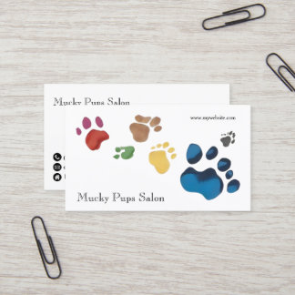 Dog Paw Prints werden farbig Visitenkarte