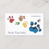 Dog Paw Prints werden farbig Visitenkarte (Vorderseite)