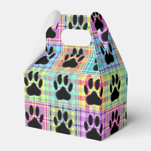 Dog Paw Quilt Muster Print Custom Geschenkschachtel (Rückseite)