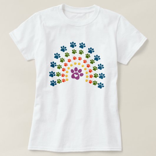 Dog Paw Rainbow T - Shirt (Design vorne)