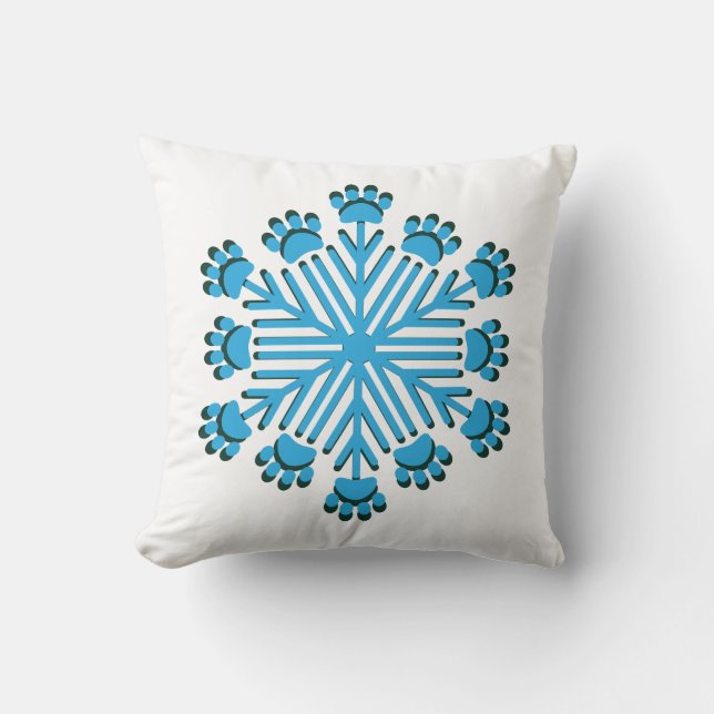 Dog Paw Snowflake 3 Kissen (Vorderseite)