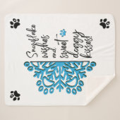 Dog Paw Snowflake Kisses Sherpadecke (Vorderseite (Horizontal))