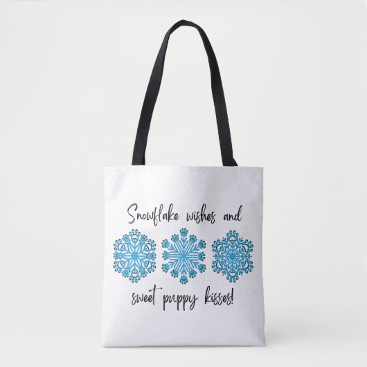 Dog Paw Snowflake Kisses Tasche (Vorderseite)