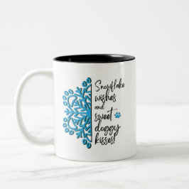 Dog Paw Snowflake Kisses Zweifarbige Tasse