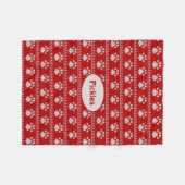 Dog Paw Strick Fleece Dog Blanket (Vorderseite (Horizontal))